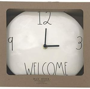 Rae Dunn WELCOME Ceramic 9" Clock